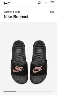 Nike Benassi 玫瑰金拖鞋
