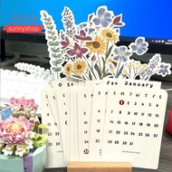 2024 Flowers Desk Calendar Flower Small Desk Calendar Vase Shaped Monthly Calendar Planner