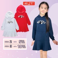 Minnie, Mickey H&T hooded dress, 4-way cotton fishskin felt fishtail dress for girls from 4-14 years
