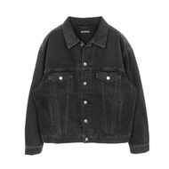 [Used] BALENCIAGA denim jacket with back logo embroidery, cotton, men's jacket, Used A