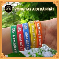 Vòng tay silicon a di đà phật đã gia trì bằng silico co giãn nhiều màu chữ nam mô a di đà phật -