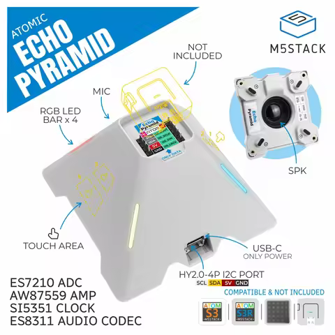 M5Stack Official Echo Pyramid Smart Speaker Base without M5Atom