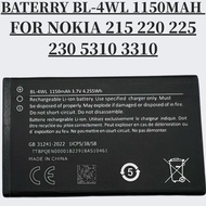 BATERRY PHONE NOKIA BL-4WL COMPATIBLE PHONE NOKIA 215 220 225 230 5310 3310 BATERI 1150MAH