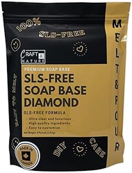 Craft &amp; Nature 4 LB SLS-Free SLES-Free Unscented Ultra Clear Diamond Moisturizing Glycerin Melt and Pour Soap Base for Soap Making