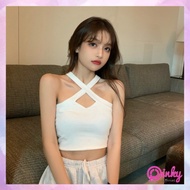 Baju Haram Pinky Crop Top Wanita Bahan Rajut Style Korea 4053 baju