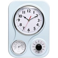 Lily's Home -9.5 Inch X 12.5 Inch - Retro Kitchen Wall Clock, Vintage Wall Clock with a Thermometer 