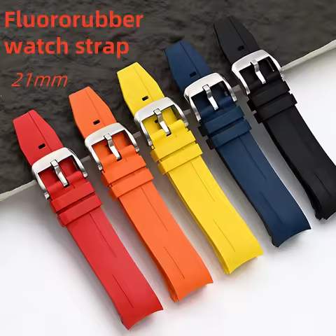 21mm Curved Watch Band For Tissot 1853 Seastar 1000 T120 Fluororubber FKM 21mm Watch Strap