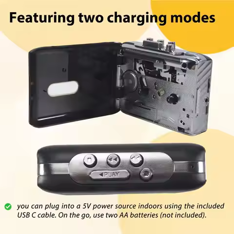 Portable Cassette Player Cassette Recorder USB C Cassette Tape To MP3 Converter Cassette Tape Player