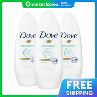 Dove | 3-Piece Sensitive Deodorant Roll-On 40ml