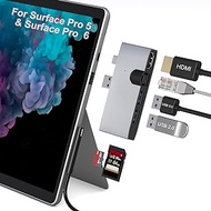 Surface Pro 6 Docking Station, Surface Pro 5 Docking Station, USB Adapter with 4K HDMI Port, RJ45 Ethernet Port, USB 3.0, USB 2.0, SD &amp; TF/Micro SD Card Reader, USB Hub for Microsoft Surface Pro 6/5
