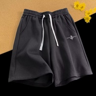 【M-5XL】American Trendy Pattern Letters Print Shorts Man Women Couple Unisex Strap Drawstring Casual 