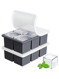 Large Ice Cube Tray For: FDDBI Big Square Ice Cube Maker For - 2 Packs Silicone Old Fashioned Ice Cu
