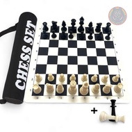 Full Set Cờ Vua Đại Size 95mm Kèm Túi Chess Set Hậu Phong Thảm Chơi Cờ Và Thảm Chơi Cờ Xanh hoặc Đen
