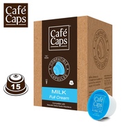 Cafecaps - กาแฟ แคปซูล ใช้กับเครื่อง Nescafe Dolce Gusto Milk (1 กล่อง X15 แคปซูล) - นมฟูลครีมไม่ผสมครีมเทียม หรือน้ำตาลเพื่อสุขภาพที่ดี แคปซูลนมฟูลครีมใช้กับเครื่อง Nescafe Dolce Gusto เท่านั้นไม่รองรับเครื่องทำกาแฟแบบเปลี่ยนถาด