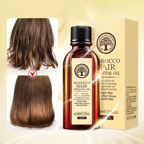60ML Hair Care Moroccan Pure Argan Oil Hair Essential Oil for Dry Hair Types Multi-functional Hair C