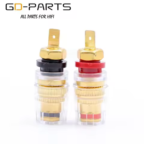 GD-PARTS Mini Gold Plated Brass Speaker Binding Post Hifi Audio AMP 4mm Female Banana Jack Conductor