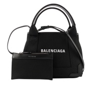 【BALENCIAGA】NAVY CABAS帆布二用包/子母包(黑色) XS