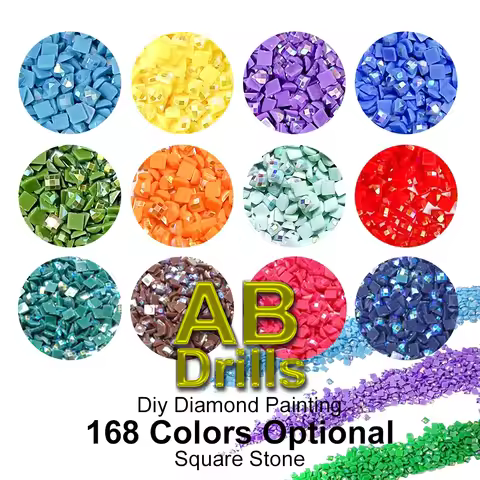 5D Diy Diamond Painting Accessories AB Square 2.5 mm Diamonds Drills 168 Colors Rhinestone Mosaic Be