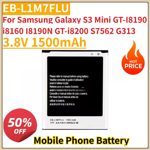 High Quality EB-L1M7FLU EB-F1M7FLU 3.8V 1500mAh Battery For Samsung Galaxy S3 Mini GT-I8190 i8160 I8
