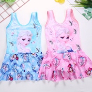 3-10Yrs Baby One Piece Swimsuit for Girls Frozen Swimming Dress Elsa Girl Swimwear Kids Swimsuits