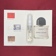 Byredo Super Cedar, 2016 2ML Perfume Sample Fragrance
