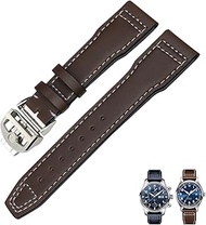 Genuine Leather Watch Strap 20mm 21mm 19mm 22mm Cowhide Watchbands For IWC Mark Big Pilot Spitfire PORTOFINO Watch Accessories