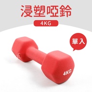 [ABSPORT] 4KG Hexagonal Plastic Dipping Dumbbells (Single Item)/Plastic Dumbbells/Rhythm Dumbbells/S