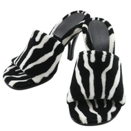 【日本直送】Bottega Veneta POSE 穆勒鞋 斑馬紋 680607V1H30 人造毛 x 橡膠 黑/白 女性【二手】