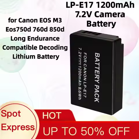 LP-E17 1200mAh 7.2V Camera Battery for Canon EOS M3 Eos750d 760d 850d Long Endurance Compatible Deco