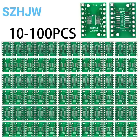 10-100pcs SOP16 SSOP16 TSSOP16 to DIP16 Adapter Board 0.65/1.27mm to 2.54mm Pitch SMD to Dual In-Lin