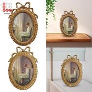 [Shiwaki3] Oval Photo Frame 10x6.9inch with Wall Hook Handmade Tabletop Display and Wall Hanging Vin