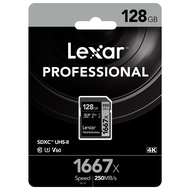 Thẻ nhớ Máy Ảnh SDXC Lexar Professional 128GB 1667x UHS-II U3 V60 Read 250MB/s / Write 120MB/s (Đen)