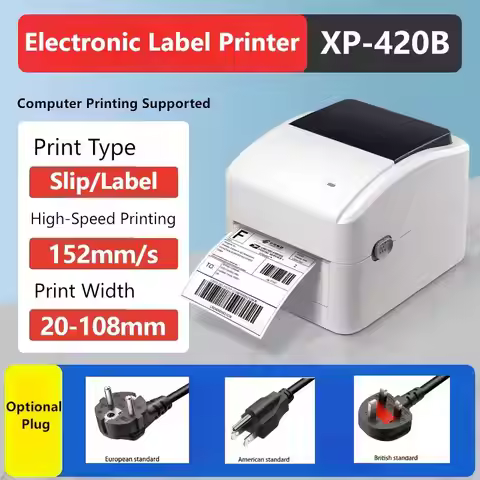 Xprinter-420B Electronic Shipping Labels Thermal Printer Logistics Waybill Print Width 25-108 mm for