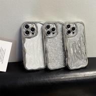 Diamond plating wavy edge Phone case iphone15 Pro Max 14 13 16 17 Pro Max casing for iPhone case ful
