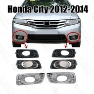 2pcs/Pair Honda City 2012 2013 2014 Gm2 Gm3 Front Fog Lamp Cover Black Silver Plating Exterior Styli