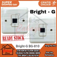 TOMBOL TELEPHONE PLUG SOCKET WALL TELEPHONE PLUG INBOW TYPE BRIGHT-G BG 810 WHITE SNI STOP CONTACT S