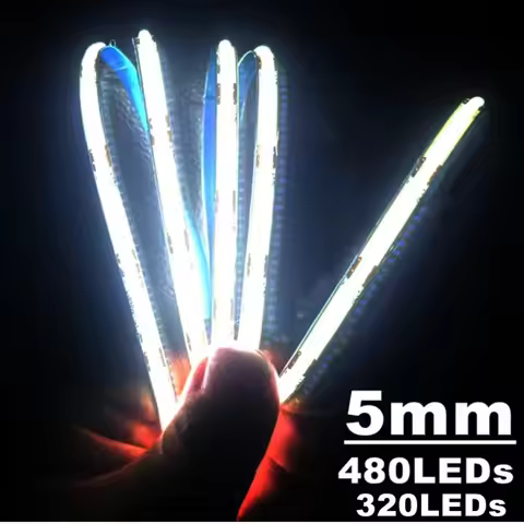 5mm Ultra Thin DC 12V /24V COB LED Strip Lights for Home Decor Car DIY 3000K/4000K/6000K/ High Densi