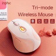 inphic DR801 Aesthetics Tri-mode Wireless Mouse Rechargeable 2400dpi Silent Click Optical Mouse for 