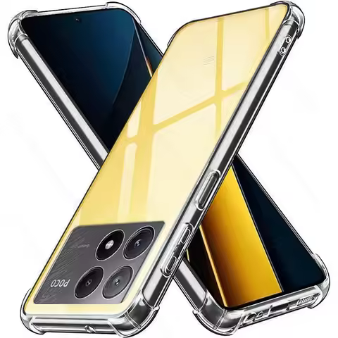 Clear Airbags TPU Soft Case For Xiaomi Poco X6 X7 Pro 5G Camera Protect Shockproof Frame Coque Poko 