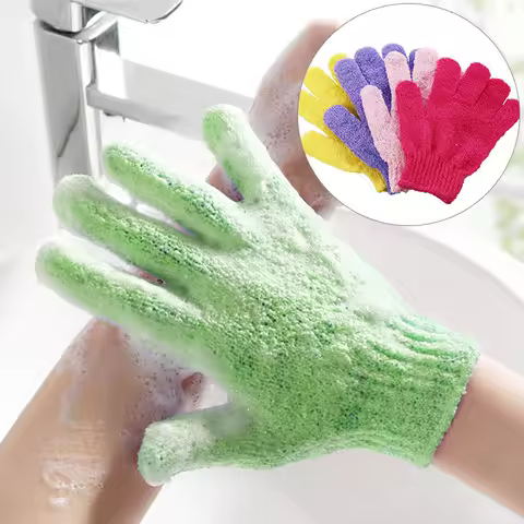 Nylon Shower Bath Glove Exfoliating Mitt Glove Skin Wash Spa Massage Foam Sponge Scrub Body Scrubber