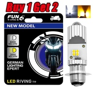 Motorcycle T19 / H4 LED Headlight Bulb Universal High and Low White+Yellow