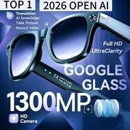 NEW 800W Pixel UHD Camera Smart Glasses Video Recording AI Photo Recognition Answer Translation Blue