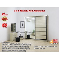 Yi Success Econ 8 x 8 Bedroom Set Furniture / 8 x 8 Wardrobe With Dressing Table / Set Bilik Almari 