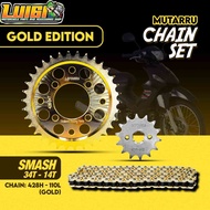 MUTARRU CHAIN SET HEAVY DUTY GOLD SERIES FOR SUZUKI SMASH / RAIDER J / SHOGUN 125 / SHOOTER / GD110