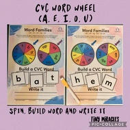 CVC Word Family Spin Wheel & Worksheet (Handmade) Learning Activity Busybook Montessori - Tiny Mirac