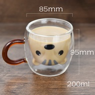 Cốc Thủy Tinh Pha Lê Hai Lớp Sáng Tạo Thiết Kế Gấu Trúc Dễ Thương Cốc Sữa Chịu Nhiệt Chim Cánh Cụt C