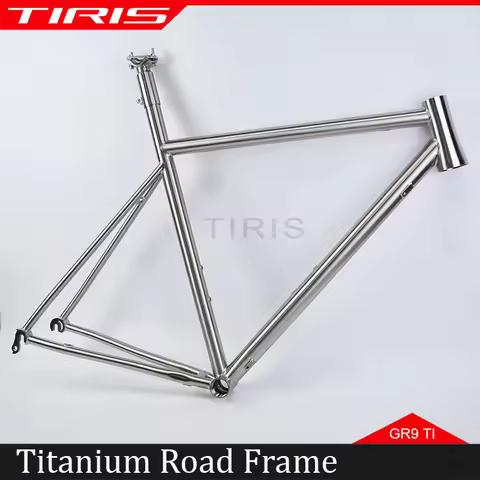 TIRIS-DR7 Titanium Bike Integrated Seatpost Road Bicycle Frame for comfortable, commuting and tourin