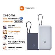 Xiaomi CCC Certified PowerBank 20000mAh 33W Built-in Cable Pocket Fast Charging Version Power Bank