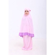 Telekung Aranda Pink Purple with Pouch Bag / Telekung kanak-kanak telekung comel kain lembut tak pan
