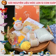 LADYCO Crochet Set for Making Keychains of 12 Zodiac Signs, Package of Materials to Knitting and Cro